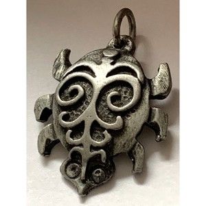 VTG RARE HTF 1970's Metzke Pewter Pendant Charm, Stylized Beetle or Bug SIGNED